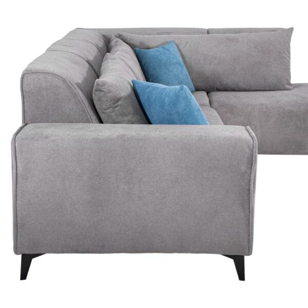 ΚΑΝΑΠΕΣ Fylliana Legend ΔΕΞΙΑ ΓΩΝΙΑ ΓΚΡΙ ΥΦΑΣΜΑ 272x197x80εκ