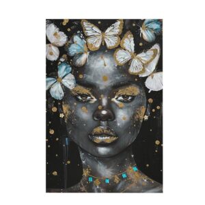 ΠΙΝΑΚΑΣ ΣΕ ΚΑΜΒΑ ΓΥΝΑΙΚΕΙΑ ΦΙΓΟΥΡΑ Fylliana FL24071 ΜΑΥΡΟ-ΛΕΥΚΟ-ΧΡΥΣΟ 60x3x90εκ