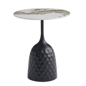 ΤΡΑΠΕΖΙ ΣΑΛΟΝΙΟΥ LONGSTEM HM18317.02 ΒΑΣΗ ΜΑΥΡΗ--SINTERED STONE PANDORA SCHEME Φ50