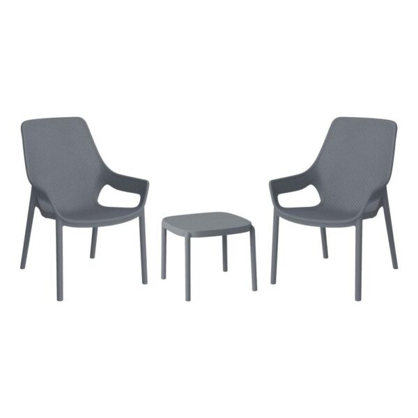 ΣΕΤ 2 ΚΑΡΕΚΛΕΣ ΚΗΠΟΥ ΚΑΙ ΤΡΑΠΕΖΑΚΙ Fylliana “Selavia” ΜΕ UV ΠΡΟΣΤΑΣΙΑ ΣΚΟΥΡΟ ΓΚΡΙ ΧΡΩΜΑ