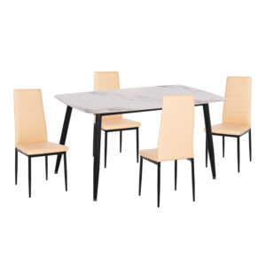 ΣΕΤ ΤΡΑΠΕΖΑΡΙΑΣ 5ΤΜΧ RAVEN HM21266.02 ΚΕΡΑΜΙΚΟ TOP CALACATTA--ΚΡΕΜ PU