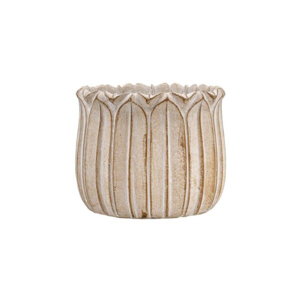 ΔΙΑΚΟΣΜΗΤΙΚΟ ΒΑΖΟ ΤΣΙΜΕΝΤΕΝΙΟ Fylliana FL15674 ΜΠΕΖ-ΓΚΡΙ ΜΕ TAUPE ΛΕΠΤΟΜΕΡΕΙΕΣ ΧΡΩΜΑ 18x15εκ