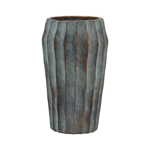 ΔΙΑΚΟΣΜΗΤΙΚΟ ΒΑΖΟ ΤΣΙΜΕΝΤΕΝΙΟ Fylliana FL22424 ΑΝΘΡΑΚΙ-ΠΡΑΣΙΝΟ ΜΕ ΜΠΡΟΝΖΕ ΛΕΠΤΟΜΕΡΕΙΕΣ ΧΡΩΜΑ 18x31εκ