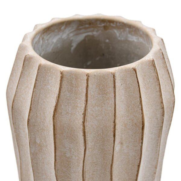 ΔΙΑΚΟΣΜΗΤΙΚΟ ΒΑΖΟ ΤΣΙΜΕΝΤΕΝΙΟ Fylliana FL22424 ΜΠΕΖ-ΓΚΡΙ ΜΕ TAUPE ΛΕΠΤΟΜΕΡΕΙΕΣ ΧΡΩΜΑ 18x31εκ