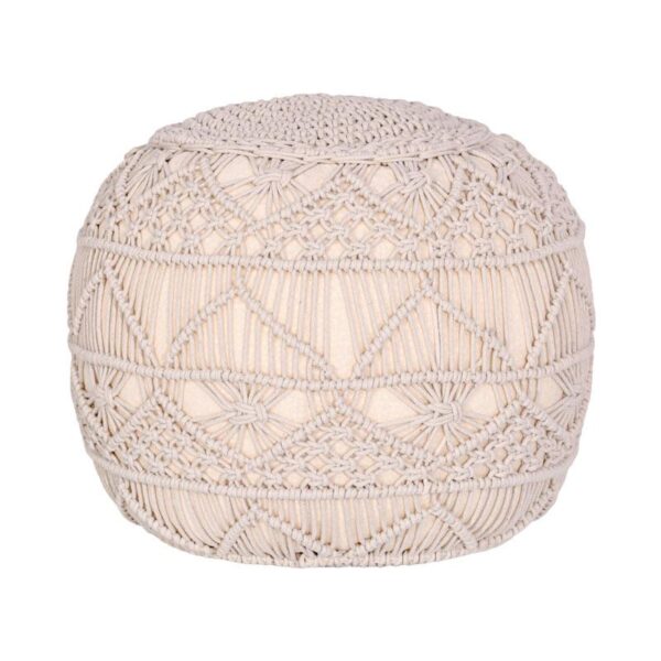 ΔΙΑΚΟΣΜΗΤΙΚΟ ΠΟΥΦ ΜΑΚΡΑΜΕ Fylliana ΦΥΣΙΚΟ ΧΡΩΜΑ 45x45x40εκ