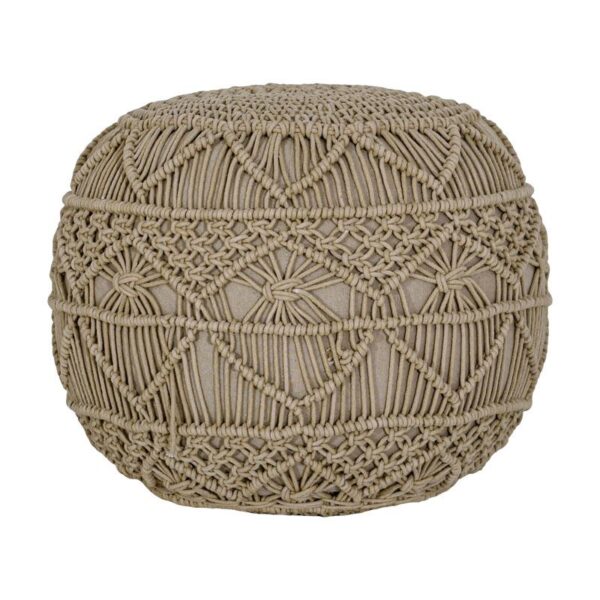 ΔΙΑΚΟΣΜΗΤΙΚΟ ΠΟΥΦ ΜΑΚΡΑΜΕ Fylliana ΜΠΕΖ ΧΡΩΜΑ 45x45x40εκ