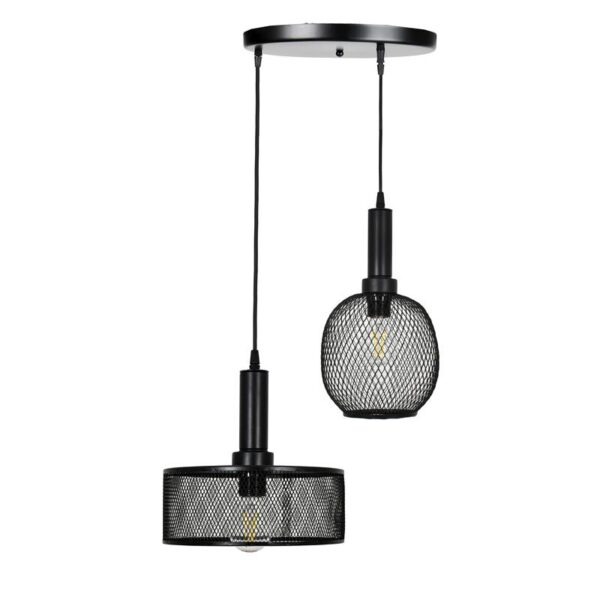 ΔΙΦΩΤΟ ΜΕΤΑΛΛΙΚΟ ΦΩΤΙΣΤΙΚΟ ΟΡΟΦΗΣ Fylliana ΜΕ ΚΑΠΕΛΟ ΠΛΕΓΜΑ ΜΑΥΡΟ ΧΡΩΜΑ Ε27