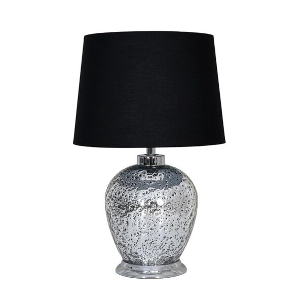 ΕΠΙΤΡΑΠΕΖΙΑ ΛΑΜΠΑ Fylliana FL24518 ΓΥΑΛΙΝΗ ΑΣΗΜΙ ΧΡΩΜΑ 33x52εκ Ε27