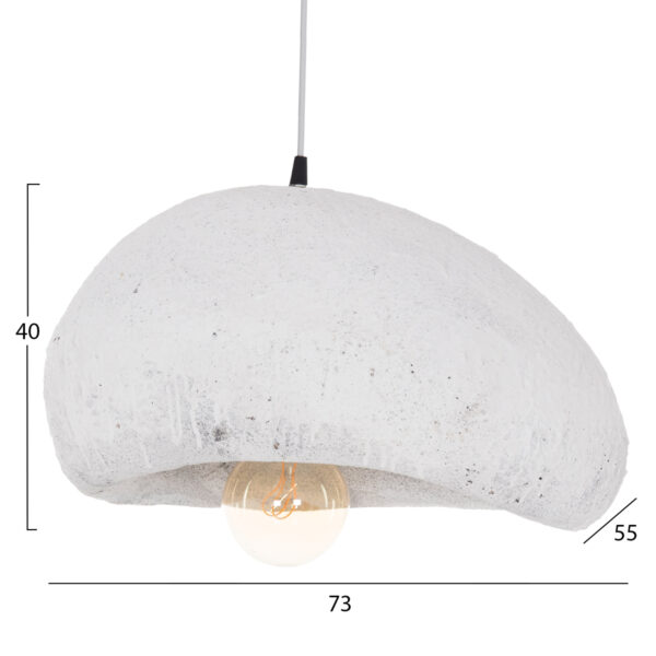 ΦΩΤΙΣΤΙΚΟ ΟΡΟΦΗΣ ΜΕ ΟΨΗ ΠΕΤΡΑΣ STONER (L) HM4419.02 ΛΕΥΚΟ 73x55x40Υεκ.