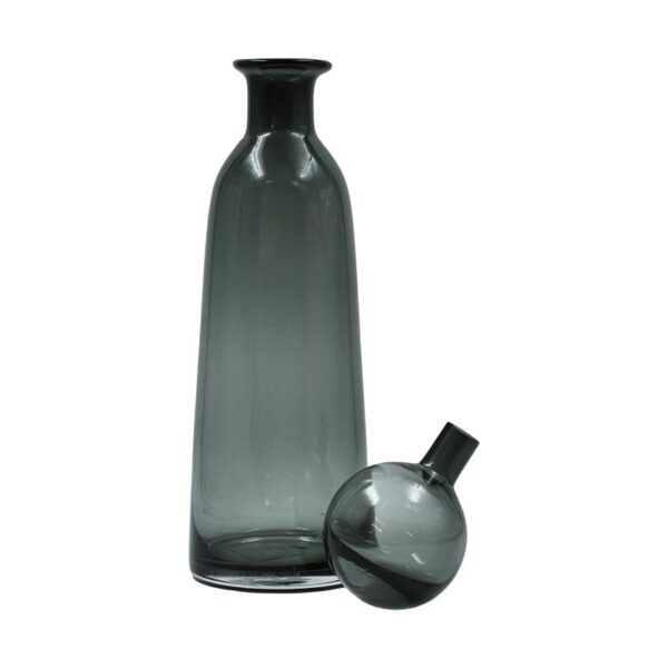 ΓΥΑΛΙΝΗ ΔΙΑΚΟΣΜΗΤΙΚΗ ΚΑΡΑΦΑ Fylliana FL1343 ΗΜΙΔΙΑΦΑΝΟ ΓΚΡΙ ΧΡΩΜΑ 12x42εκ