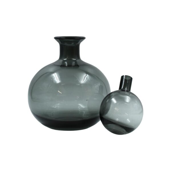 ΓΥΑΛΙΝΗ ΔΙΑΚΟΣΜΗΤΙΚΗ ΚΑΡΑΦΑ Fylliana FL1828 ΗΜΙΔΙΑΦΑΝΟ ΓΚΡΙ ΧΡΩΜΑ 17x27εκ