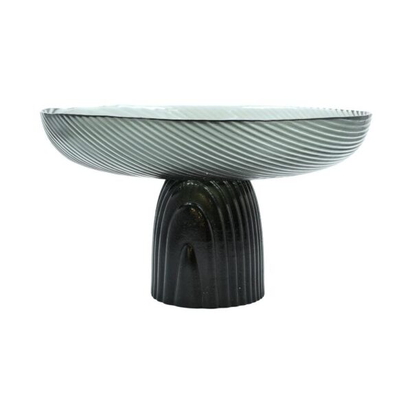 ΓΥΑΛΙΝΗ ΔΙΑΚΟΣΜΗΤΙΚΗ ΠΙΑΤΕΛΑ Fylliana FL1730 ΗΜΙΔΙΑΦΑΝΟ ΓΚΡΙ-ΜΑΥΡΟ ΧΡΩΜΑ 30x17εκ