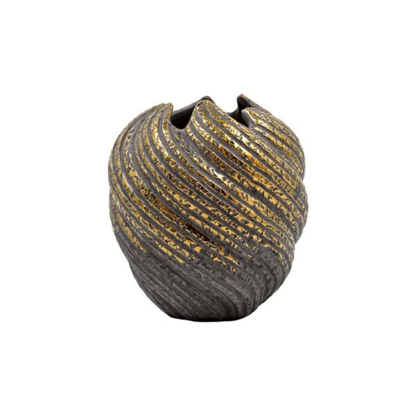 ΚΕΡΑΜΙΚΟ ΒΑΖΟ Fylliana FL3229 ΓΚΡΙ-ΧΡΥΣΟ ΧΡΩΜΑ 18x19εκ