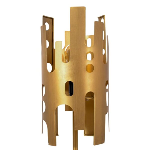 ΜΕΤΑΛΛΙΚΗ ΕΠΙΤΡΑΠΕΖΙΑ ΛΑΜΠΑ Fylliana FL630154 ΧΡΥΣΟ-ΜΑΥΡΟ ΧΡΩΜΑ 20x65εκ