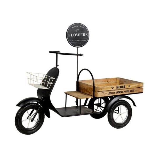 ΜΕΤΑΛΛΙΚΟ ΔΙΑΚΟΣΜΗΤΙΚΟ RETRO ΤΡΙΚΥΚΛΟ ΜΕ ΚΑΡΟΤΣΑ Fylliana Herbs ΜAΥΡΟ ΧΡΩΜΑ 135x44x106εκ