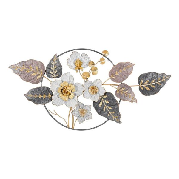 ΜΕΤΑΛΛΙΚΟ ΔΙΑΚΟΣΜΗΤΙΚΟ ΤΟΙΧΟΥ Fylliana FL1042 ΓΚΡΙ-ΛΕΥΚΟ-ΧΡΥΣΟ ΧΡΩΜΑ 116x7x58εκ