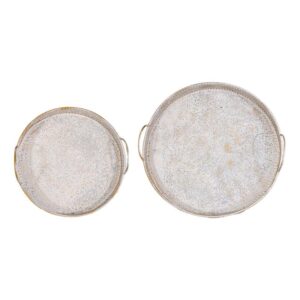 ΣΕΤ 2 ΜΕΤΑΛΛΙΚΩΝ ΔΙΑΚΟΣΜΗΤΙΚΩΝ ΔΙΣΚΩΝ Fylliana FL0254 ΑΝΤΙΚΕ ΑΣΗΜΙ ΧΡΩΜΑ 38x38x11εκ & 31x31x10.5εκ