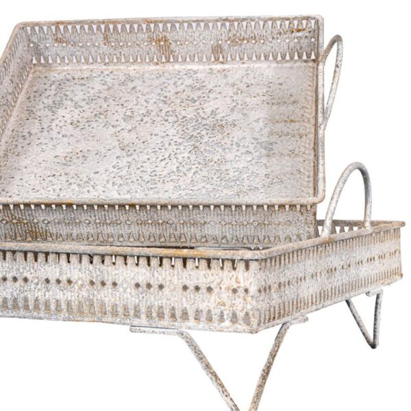 ΣΕΤ 2 ΜΕΤΑΛΛΙΚΩΝ ΔΙΑΚΟΣΜΗΤΙΚΩΝ ΔΙΣΚΩΝ Fylliana FL0267 ΑΝΤΙΚΕ ΑΣΗΜΙ ΧΡΩΜΑ 34x34x11εκ & 29x29x11εκ