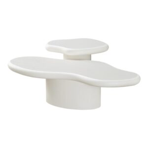 ΣΕΤ 2 ΤΡΑΠΕΖΙΑ ΣΑΛΟΝΙΟΥ Fylliana Concretto ΛΕΥΚΟ ΜΕ ΥΦΗ ΤΣΙΜΕΝΤΟΥ ΧΡΩΜΑ 121x52x32εκ & 58x44x41εκ