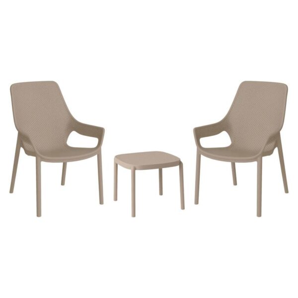 ΣΕΤ 2 ΚΑΡΕΚΛΕΣ ΚΗΠΟΥ ΚΑΙ ΤΡΑΠΕΖΑΚΙ Fylliana “Selavia” ΜΕ UV ΠΡΟΣΤΑΣΙΑ TAUPE ΧΡΩΜΑ