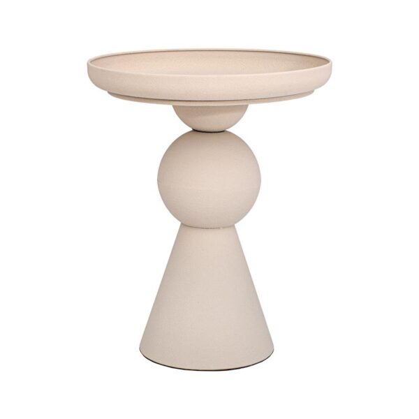 ΣΤΡΟΓΓΥΛΟ ΜΕΤΑΛΛΙΚΟ ΤΡΑΠΕΖΑΚΙ Fylliana FL620277 ΚΡΕΜ ΧΡΩΜΑ 41x52εκ