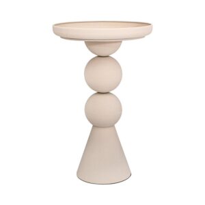 ΣΤΡΟΓΓΥΛΟ ΜΕΤΑΛΛΙΚΟ ΤΡΑΠΕΖΑΚΙ Fylliana FL620278 ΚΡΕΜ ΧΡΩΜΑ 41x67εκ