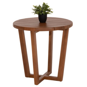 ΤΡΑΠΕΖΙ ΜΕΣΗΣ ΣΤΡΟΓΓΥΛΟ KOLIN HM6629 ΞΥΛΟ TEAK ΣΕ ΦΥΣΙΚΟ Φ65x65Υεκ.