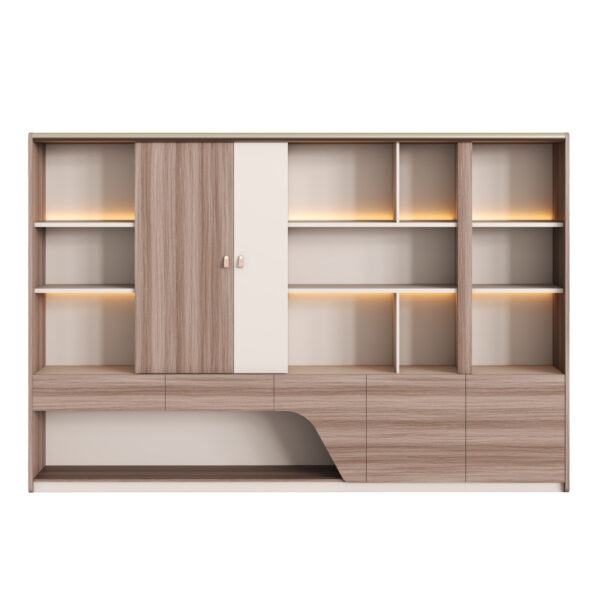 bibliothiki-fb92141-melamini-mpez-fysiko.jpg ΒΙΒΛΙΟΘΗΚΗ ΣΕΙΡΑ SUPERON HM2141 ΜΕΛΑΜΙΝΗ ΜΠΕΖ & ΦΥΣΙΚΟ--LED ΦΩΤΙΣΜΟΣ 300x40x200Υεκ