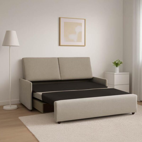 ΔΙΘΕΣΙΟΣ ΚΑΝΑΠΕΣ ΚΡΕΒΑΤΙ Fylliana New Orelia ΜΠΕΖ-ΚΑΦΕ ΧΡΩΜΑ 164x92x85εκ