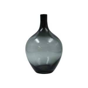 ΓΥΑΛΙΝΟ ΔΙΑΚΟΣΜΗΤΙΚΟ BAZO Fylliana FL1828 ΗΜΙΔΙΑΦΑΝΟ ΓΚΡΙ ΧΡΩΜΑ 18x27εκ