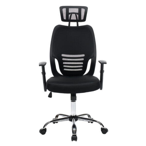 ΚΑΡΕΚΛΑ ΓΡΑΦΕΙΟΥ BRIEF HM1206.01 ΜΑΥΡΟ MESH--ΒΑΣΗ ΧΡΩΜΙΟΥ 63x64x122Υεκ.