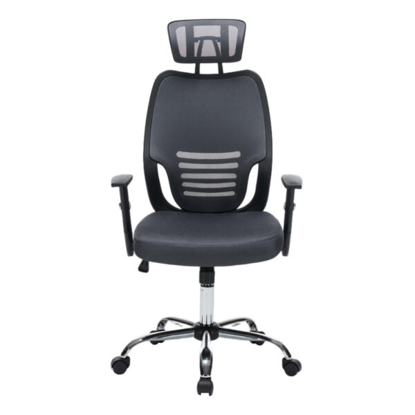 ΚΑΡΕΚΛΑ ΓΡΑΦΕΙΟΥ BRIEF HM1206.02 ΓΚΡΙ MESH--ΒΑΣΗ ΧΡΩΜΙΟΥ 63x64x122Υεκ.