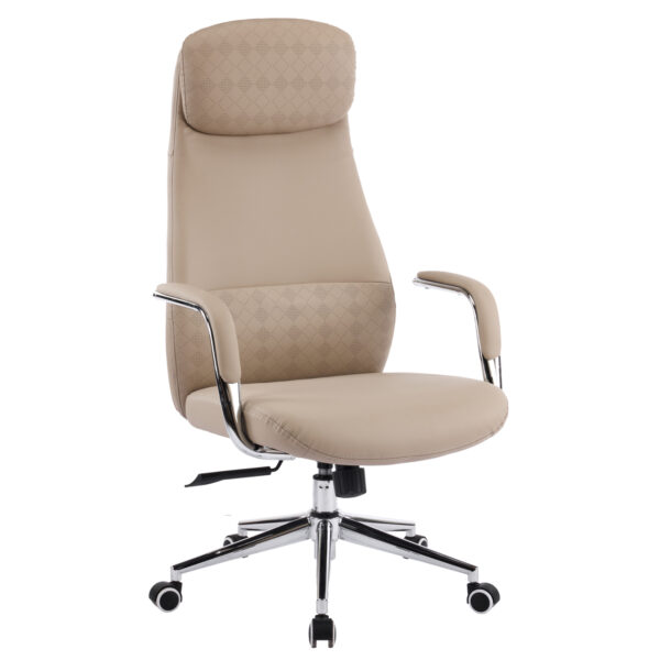 ΚΑΡΕΚΛΑ ΓΡΑΦΕΙΟΥ SONTY HM18354.02 ΜΠΕΖ PU ΔΕΡΜΑ--ΒΑΣΗ ΧΡΩΜΙΟΥ 64x68x125Υεκ