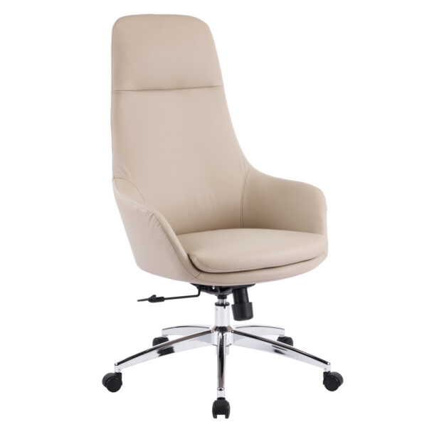 ΚΑΡΕΚΛΑ ΓΡΑΦΕΙΟΥ BEKKER HM18359.02 ΜΠΕΖ PU ΔΕΡΜΑ--ΒΑΣΗ ΧΡΩΜΙΟΥ 67x67x126Υεκ