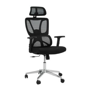 ΚΑΡΕΚΛΑ ΓΡΑΦΕΙΟΥ Fylliana FL335 ΜΑΥΡΗ ΠΛΑΤΗ-ΜΑΥΡΟ ΚΑΘΙΣΜΑ 64x62x130εκ