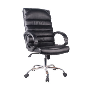 ΚΑΡΕΚΛΑ ΓΡΑΦΕΙΟΥ Fylliana ΜΑΥΡΗ ΔΕΡΜΑΤΙΝΗ 6320 60x70.5x100.5/113.5εκ