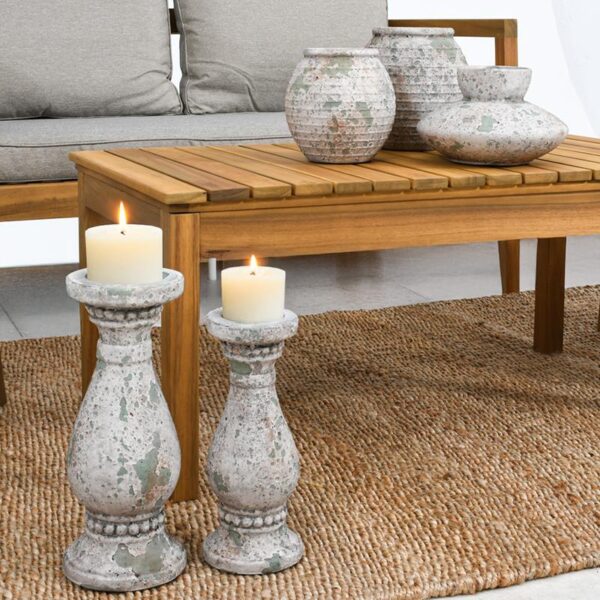 ΚΕΡΑΜΙΚΟ ΚΗΡΟΗΓΙΟ Fylliana FL18121 ΜΠΕΖ-ΚΑΦΕ-ΠΡΑΣΙΝΟ ΧΡΩΜΑ 14x14x33εκ