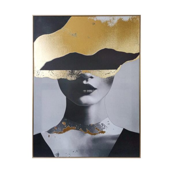 ΠΙΝΑΚΑΣ ΣΕ ΚΑΜΒΑ ΜΕ ΠΛΑΣΤΙΚΟ ΠΛΑΙΣΙΟ Fylliana FL6621 ΜΑΥΡΟ-ΧΡΥΣΟ 60x80εκ