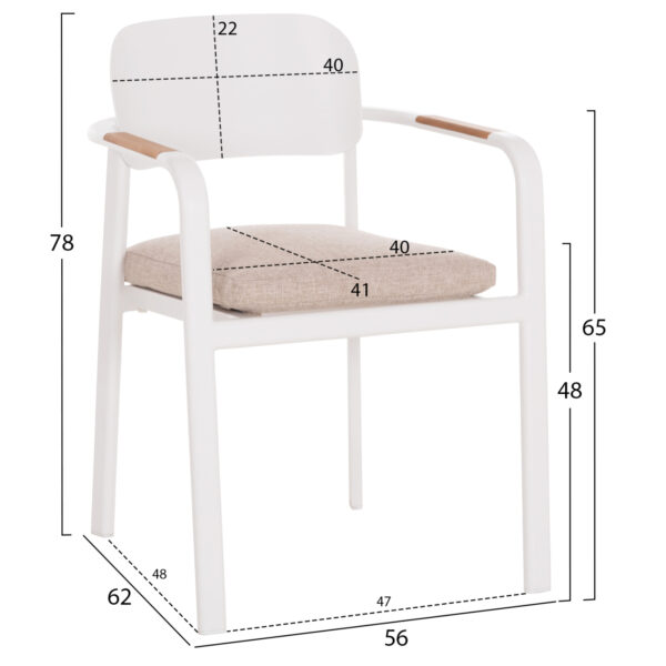 polythrona-trapezarias-fb9641402-leyko-a-1-5.jpg ΠΟΛΥΘΡΟΝΑ ΤΡΑΠΕΖΑΡΙΑΣ ELARA HM6414.02 ΛΕΥΚΟ ΑΛΟΥΜΙΝΙΟ-ΜΠΕΖ OLEFIN--TEAK 56x62x78Υεκ