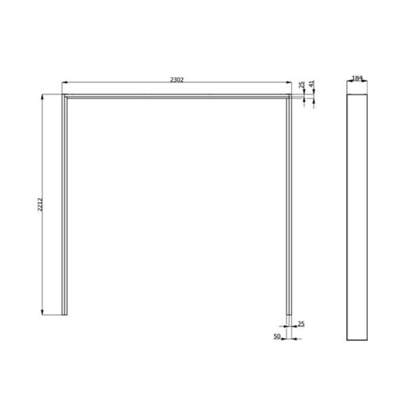 ΠΡΟΣΘΗΚΗ ΠΛΑΙΣΙΟ ΝΤΟΥΛΑΠΑΣ Fj 220 h217 CASHMERE 230x19x217