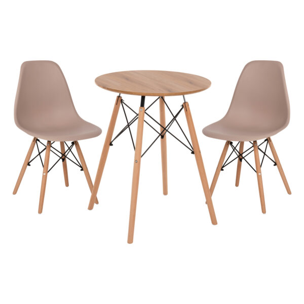 set-trapezarias-3tmch-fb921370-stroggylo.jpg ΣΕΤ ΤΡΑΠΕΖΑΡΙΑΣ 3ΤΜΧ TWIST HM21370 ΣΤΡΟΓΓΥΛΟ ΤΡΑΠΕΖΙ Φ60 & 2 ΚΑΡΕΚΛΕΣ ΣΕ ΚΑΠΟΥΤΣΙΝΟ