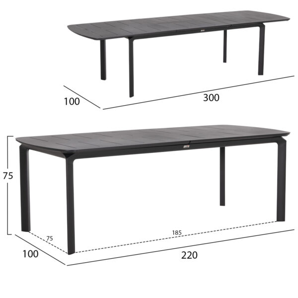 ΤΡΑΠΕΖΙ ΕΠΕΚΤΕΙΝΟΜΕΝΟ SYMPO HM6415.01 ΓΚΡΙ ΑΛΟΥΜΙΝΙΟ 220-300x100x75Υεκ