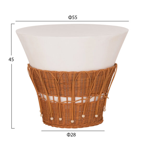 trapezi-salonioy-fb91816402l-fiber-cemen-1.jpg ΤΡΑΠΕΖΙ ΣΑΛΟΝΙΟΥ PERRAL HM18164.02L FIBER CEMENT ΛΕΥΚΟ-ΦΥΣΙΚΟ RATTAN--Φ55x45Υεκ