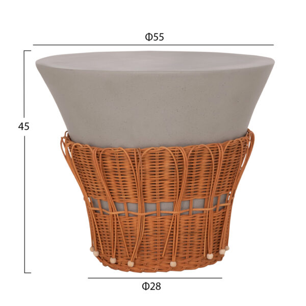 trapezi-salonioy-fb91816403l-fiber-cemen-1-3.jpg ΤΡΑΠΕΖΙ ΣΑΛΟΝΙΟΥ PERRAL HM18164.03L FIBER CEMENT ΓΚΡΙ-ΦΥΣΙΚΟ RATTAN--Φ55x45Υεκ