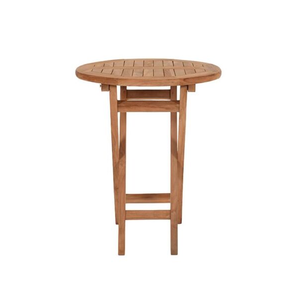 ΣΤΡΟΓΓΥΛΟ ΤΡΑΠΕΖΙ ΚΗΠΟΥ Fylliana Winston ΜΑΣΙΦ ΞΥΛΟ ΤΕΑΚ ΦΥΣΙΚΟ ΧΡΩΜΑ 70x75εκ