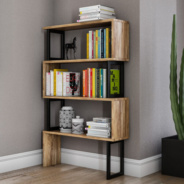 bibliothiki-karydi-me-mayro-skeleto-fb98-1.jpg ΒΙΒΛΙΟΘΗΚΗ INGRID ΚΑΡΥΔΙ ΜΕ ΜΑΥΡΟ ΣΚΕΛΕΤΟ HM8867.01 80x22x128 εκ.