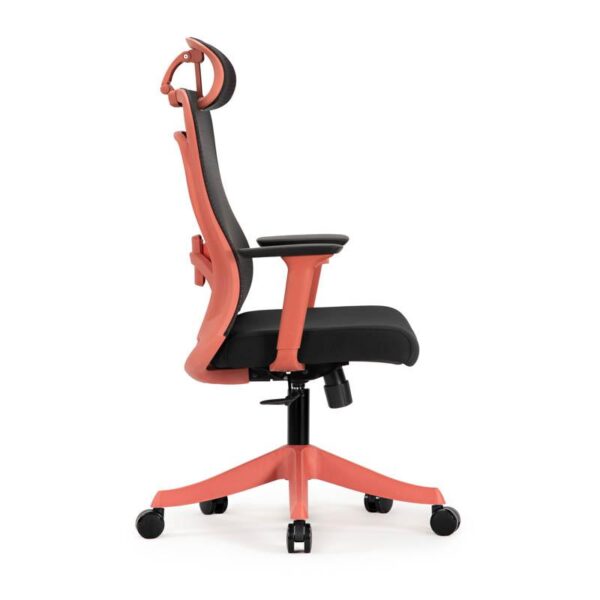 ΚΑΡΕΚΛΑ ΓΡΑΦΕΙΟΥ Fylliana FL408 ΜΑΥΡΟ ΥΦΑΣΜΑ ΚΟΚΚΙΝΟ ΣΚΕΛΕΤΟ 64x64x120-130εκ