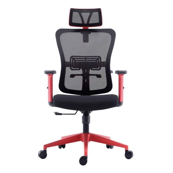 ΚΑΡΕΚΛΑ ΓΡΑΦΕΙΟΥ Fylliana FL9088 ΜΑΥΡΟ ΥΦΑΣΜΑ ΚΟΚΚΙΝΟ ΣΚΕΛΕΤΟ 60x60x119-129κ