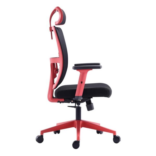 ΚΑΡΕΚΛΑ ΓΡΑΦΕΙΟΥ Fylliana FL9088 ΜΑΥΡΟ ΥΦΑΣΜΑ ΚΟΚΚΙΝΟ ΣΚΕΛΕΤΟ 60x60x119-129κ