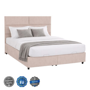 ΚΡΕΒΑΤΙ MILO ΔΙΠΛΟ ΜΕ ΑΠΟΘΗΚΕΥΤΙΚΟ ΧΩΡΟ HM622.32 ΜΠΕΖ ΥΦΑΣΜΑ-- ΓΙΑ ΣΤΡΩΜΑ 160x200εκ